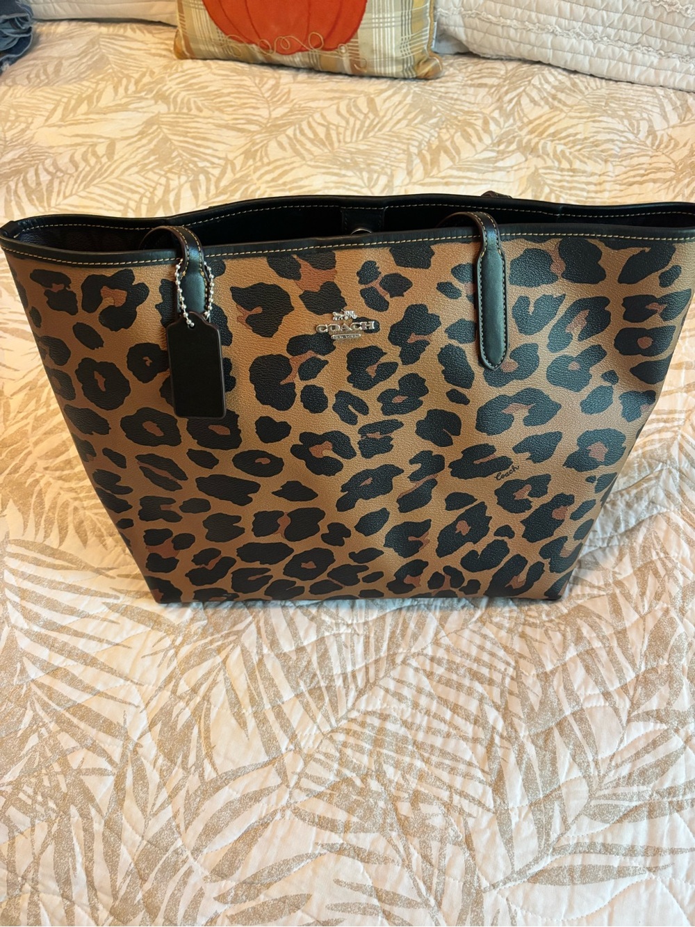 COACH Leopard-Print Tote in Brown and Black